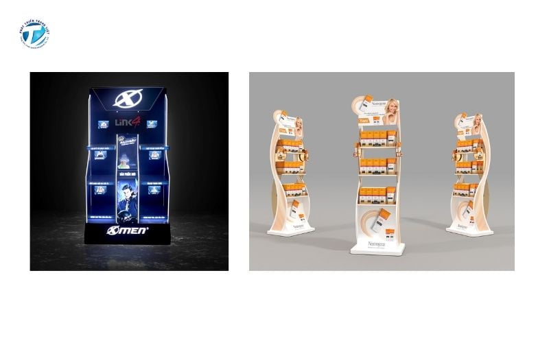  Quầy booth thiết kế hiện đại có hệ thống đèn LED